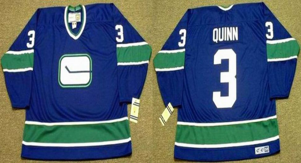 2019 Men Vancouver Canucks 3 Quinn Blue CCM NHL jerseys